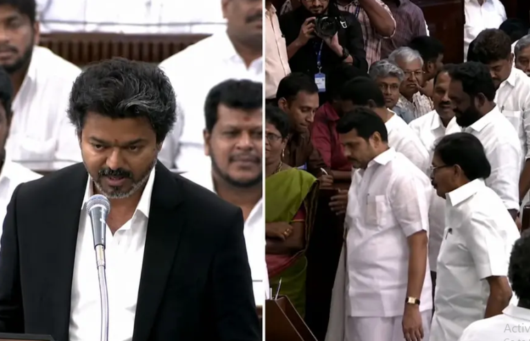சட்டமன்றத்தில் முதலமைச்சர் விஜய் பேச்சுக்கு எதிர்ப்பு… திமுக எம்எல்ஏக்கள் வெளிநடப்பு